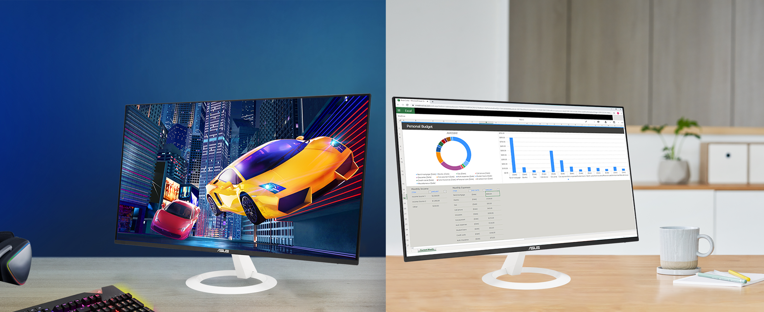 ASUS VZ24EHF-W 23.8-Inčni Full HD IPS Gaming Monitor