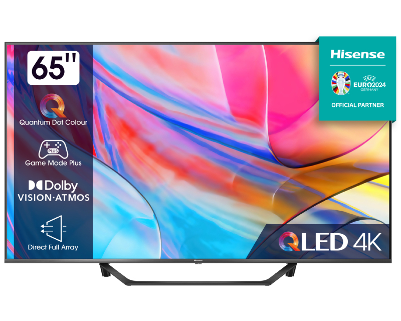 Hisense QLED TV 65" 65A7KQ, 4K Ultra HD, Smart TV, VIDAA U6, Quantum Dot Colour, HDR10+, Dolby Vision **MODEL 2023**