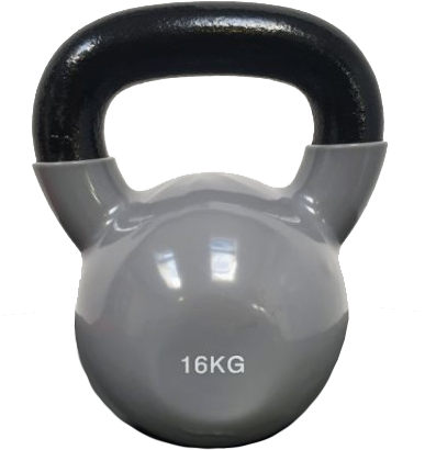 Ring kettlebell metal+vinyl RX DB2174,16kg siva